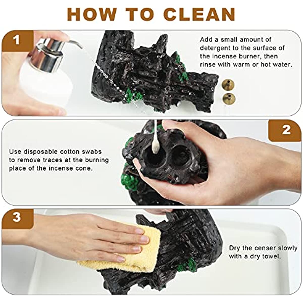 Incense Backflow Holder Waterfall 2 Sides