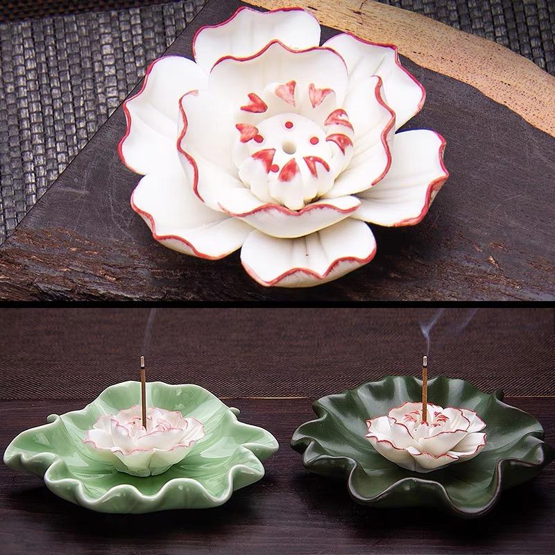 Incense Burner Lotus Leafs