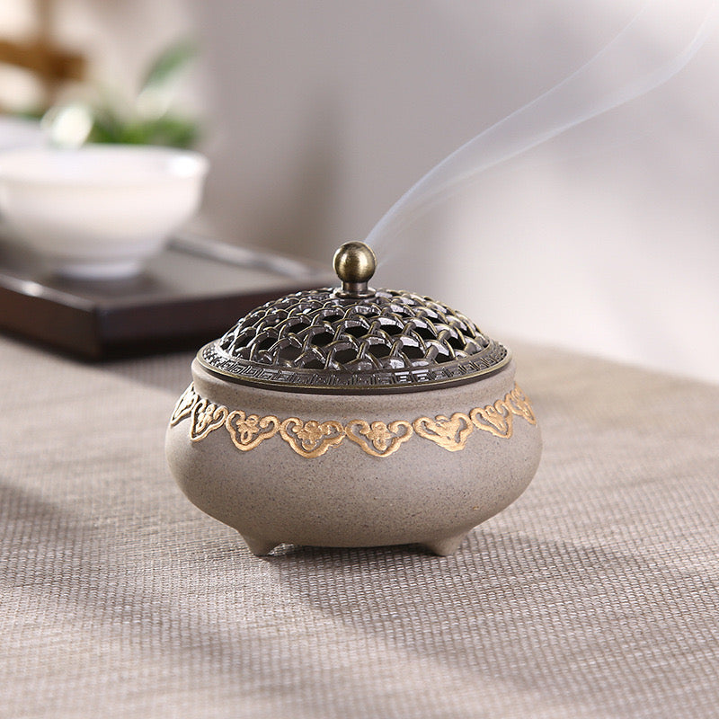Porcelain Incense Burner (Stick/Cone/Roll Incense) Ceramic