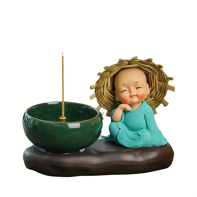 Zen Aroma Burner - Ceramic Monk Figurine