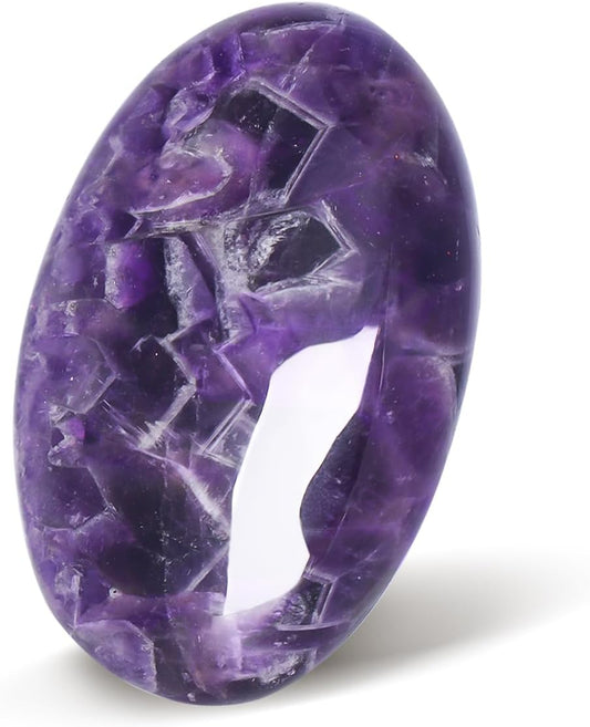 Amethyst Natural Polished Palm Stone,2.3"