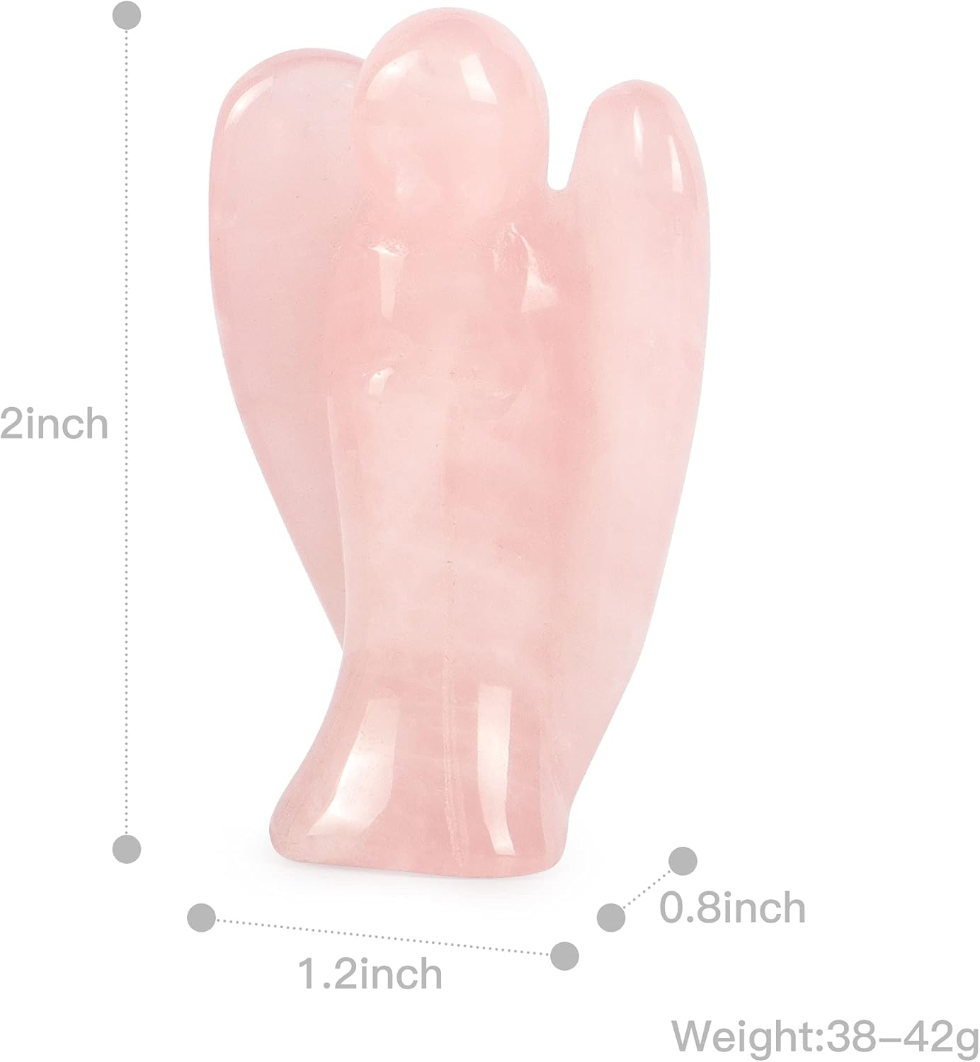 2.0" Rose Quartz Crystals Guardian Angel