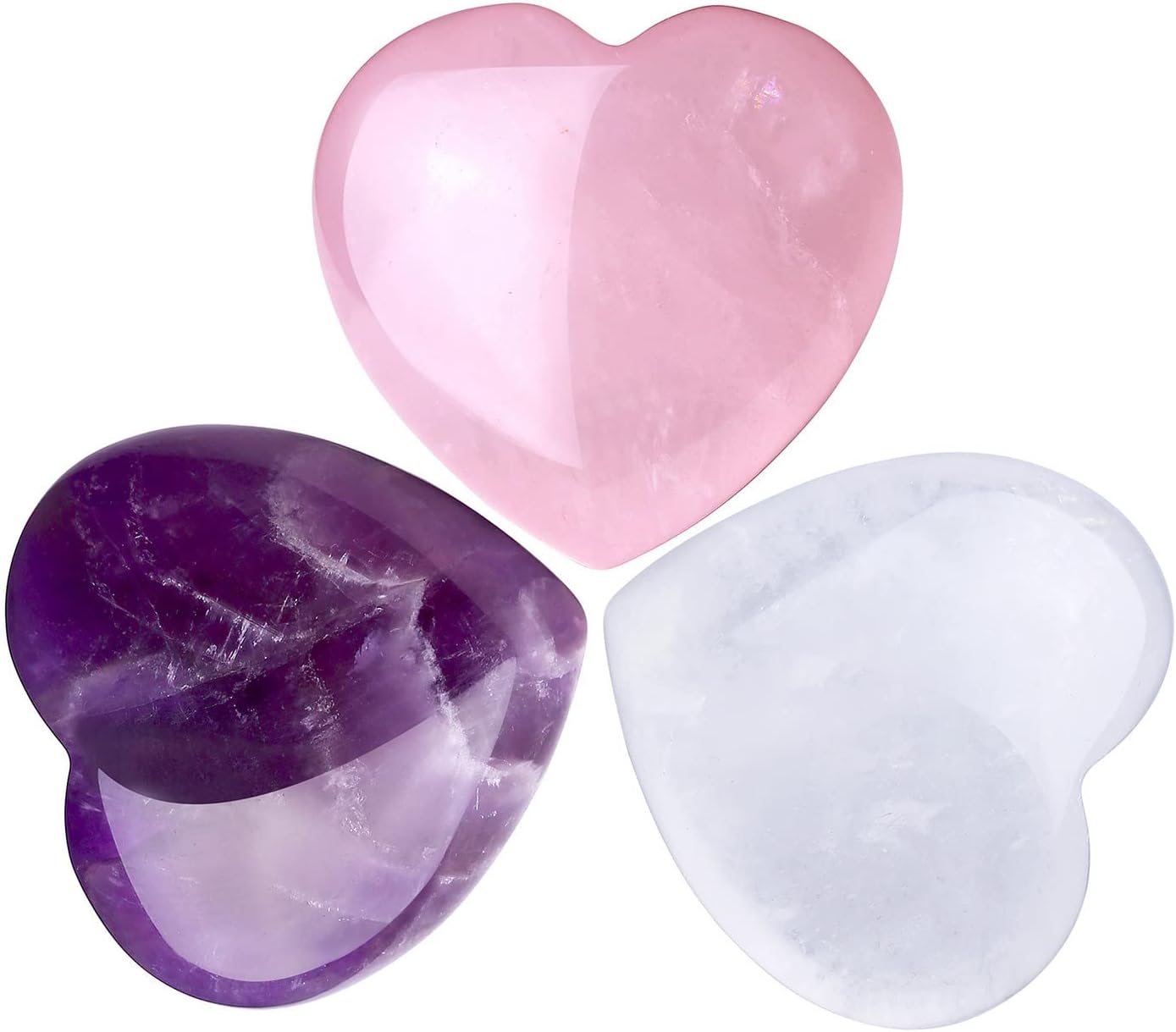 10PCS Crystals Heart Healing Stones