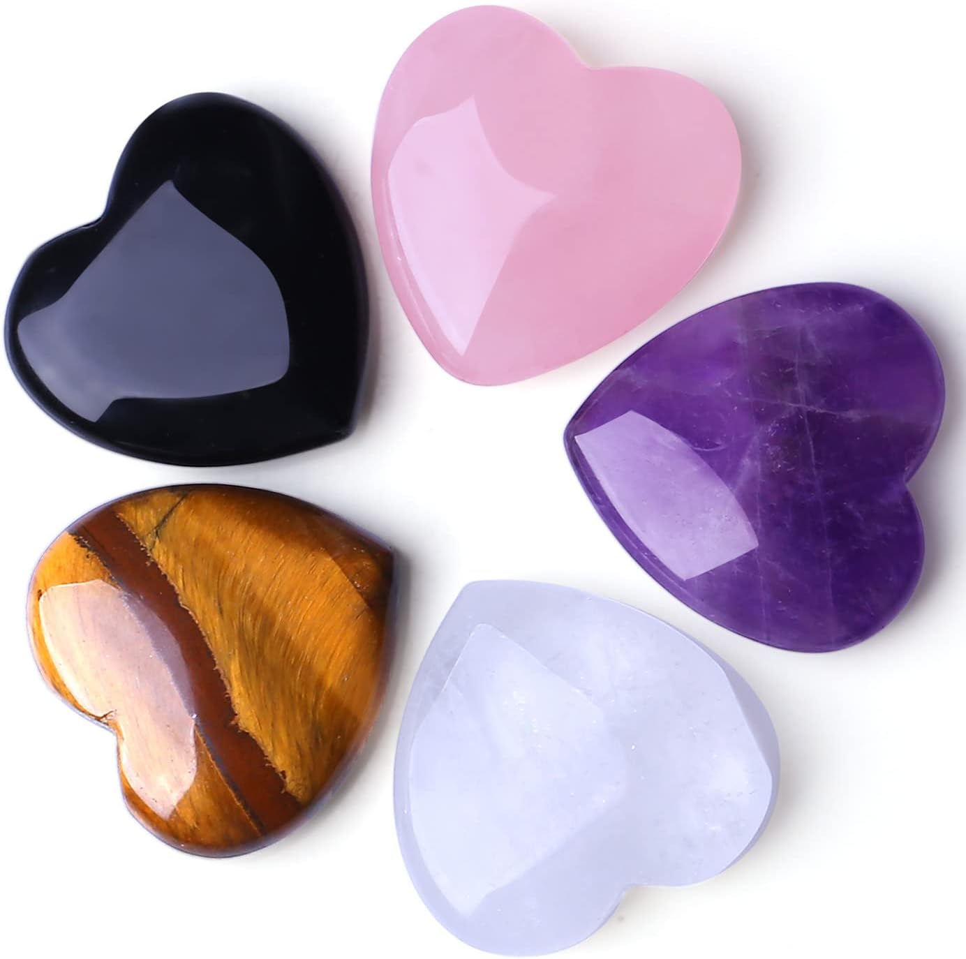 10PCS Crystals Heart Healing Stones