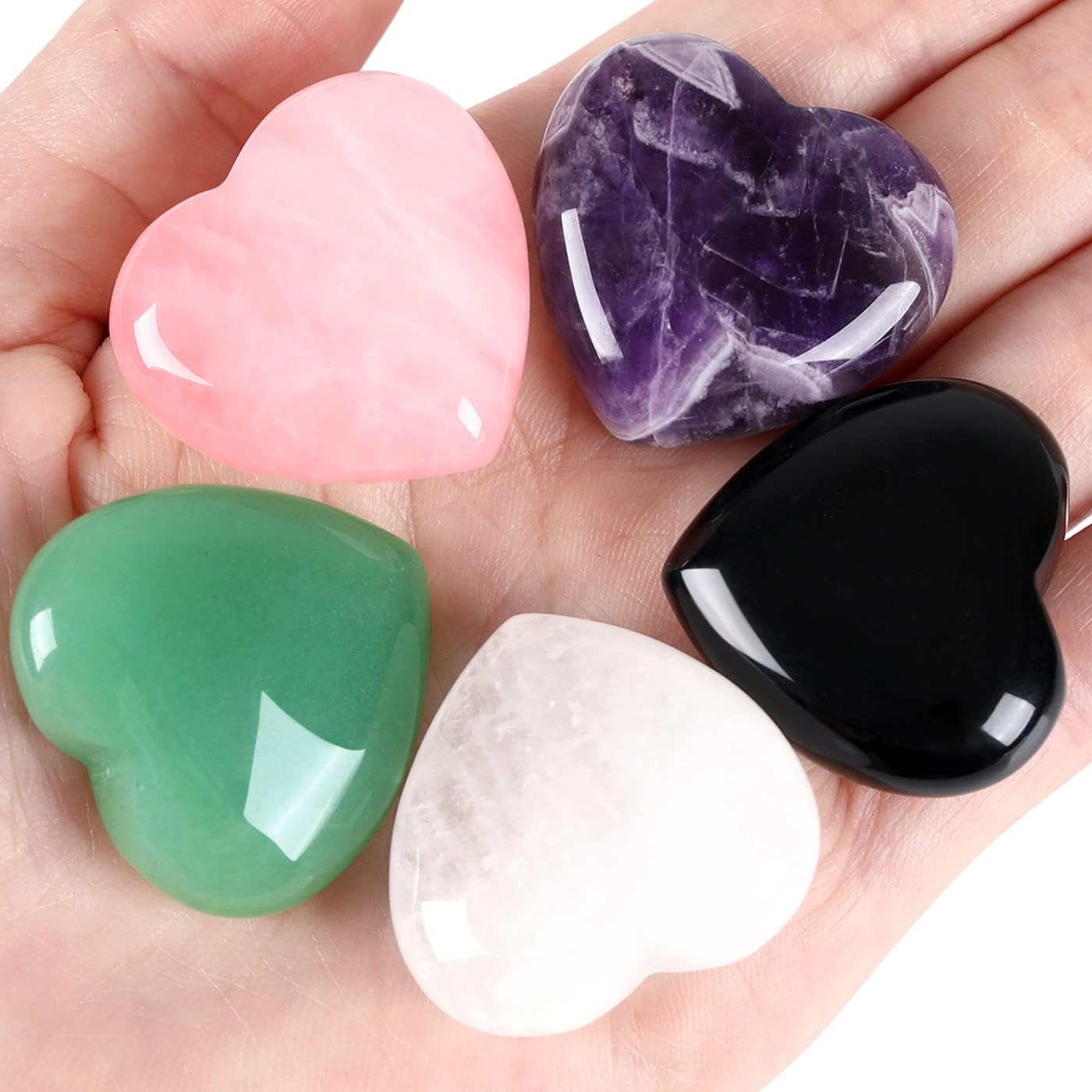 10PCS Crystals Heart Healing Stones