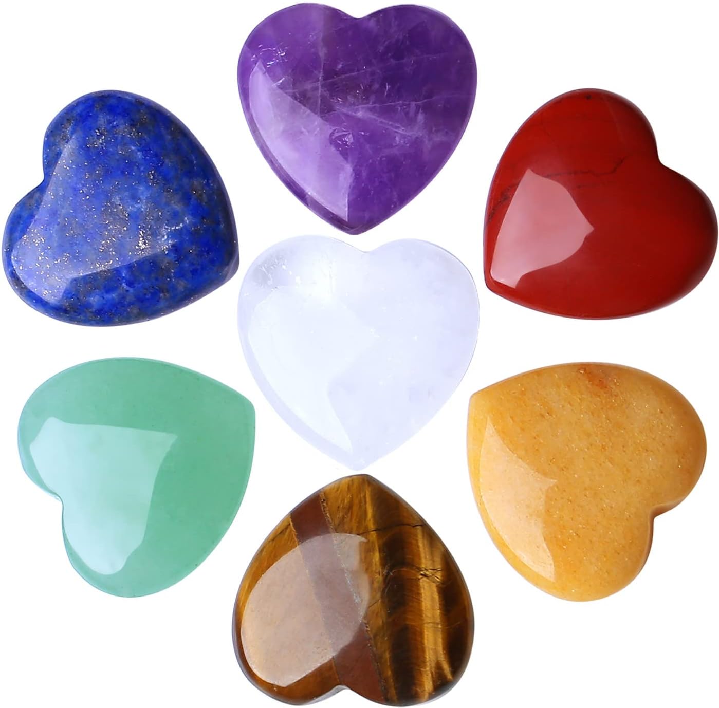 10PCS Crystals Heart Healing Stones