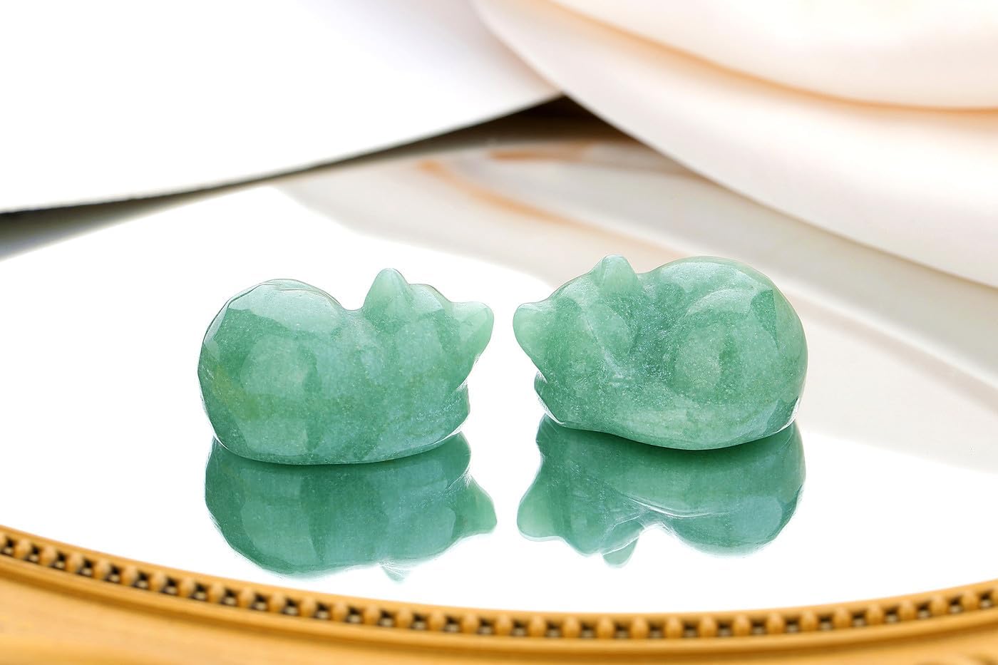 2 Inch Green Aventurine Cat Crystals Statue