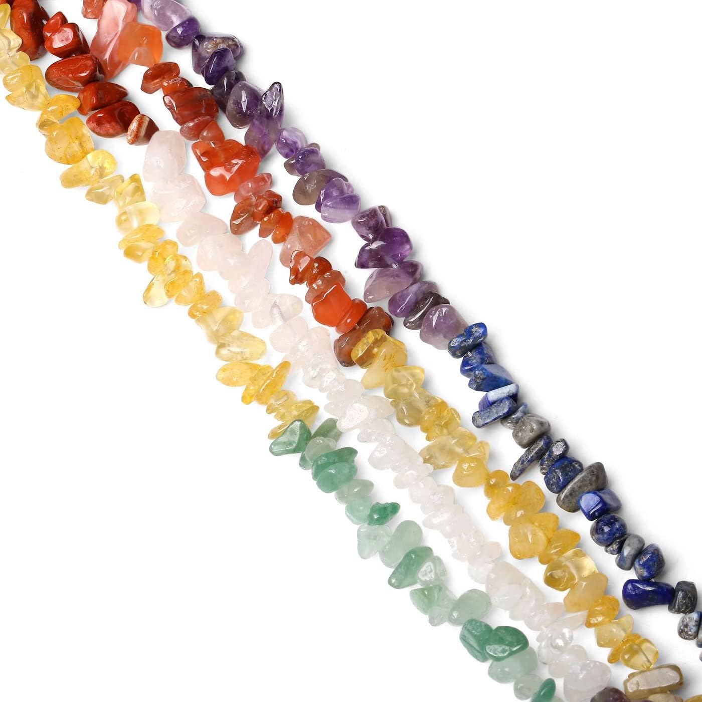 7 Chakra 400pcs Natural Chip Stone Beads 5-8mm