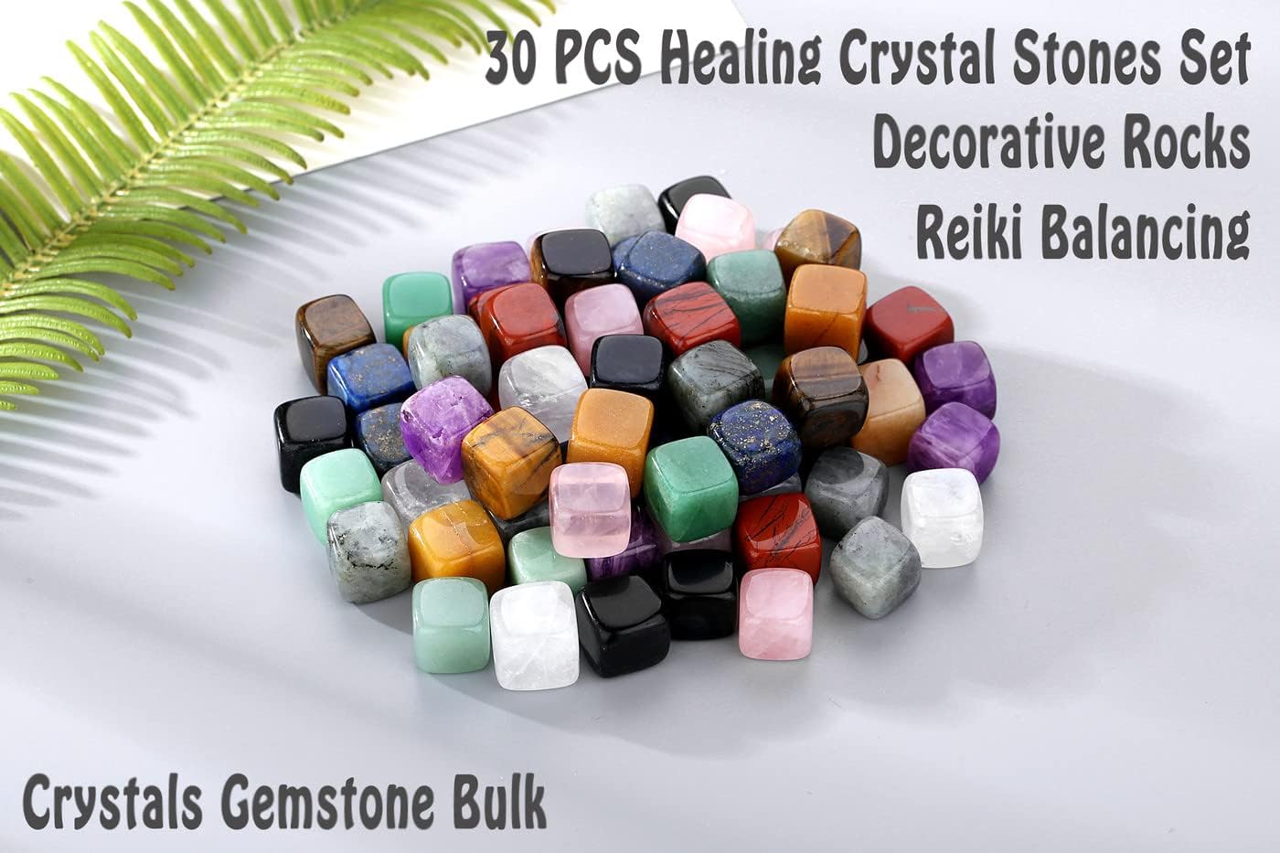 30 Pcs Healing Crystal Chakra Stones Set Polished Tumbled Stones