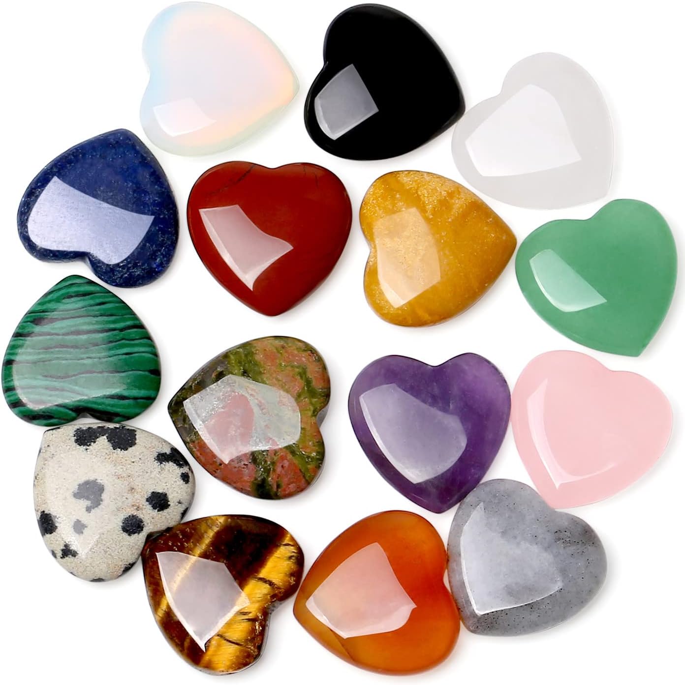 10PCS Crystals Heart Healing Stones