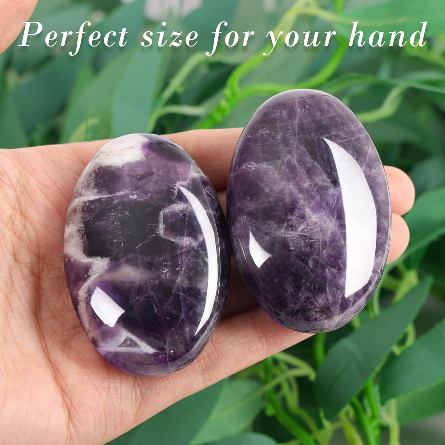 Amethyst Natural Polished Palm Stone,2.3"