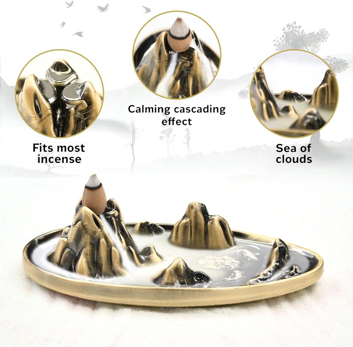 wellsee Incense Holder Incense Waterfall Incense Burner