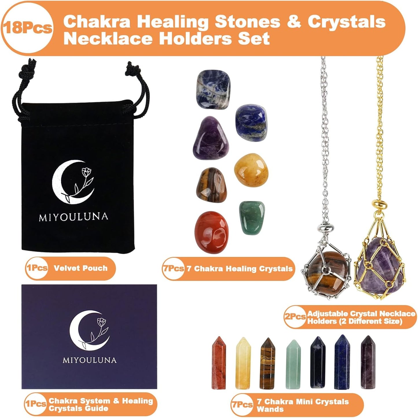 16Pcs Crystals and Healing Stones Set