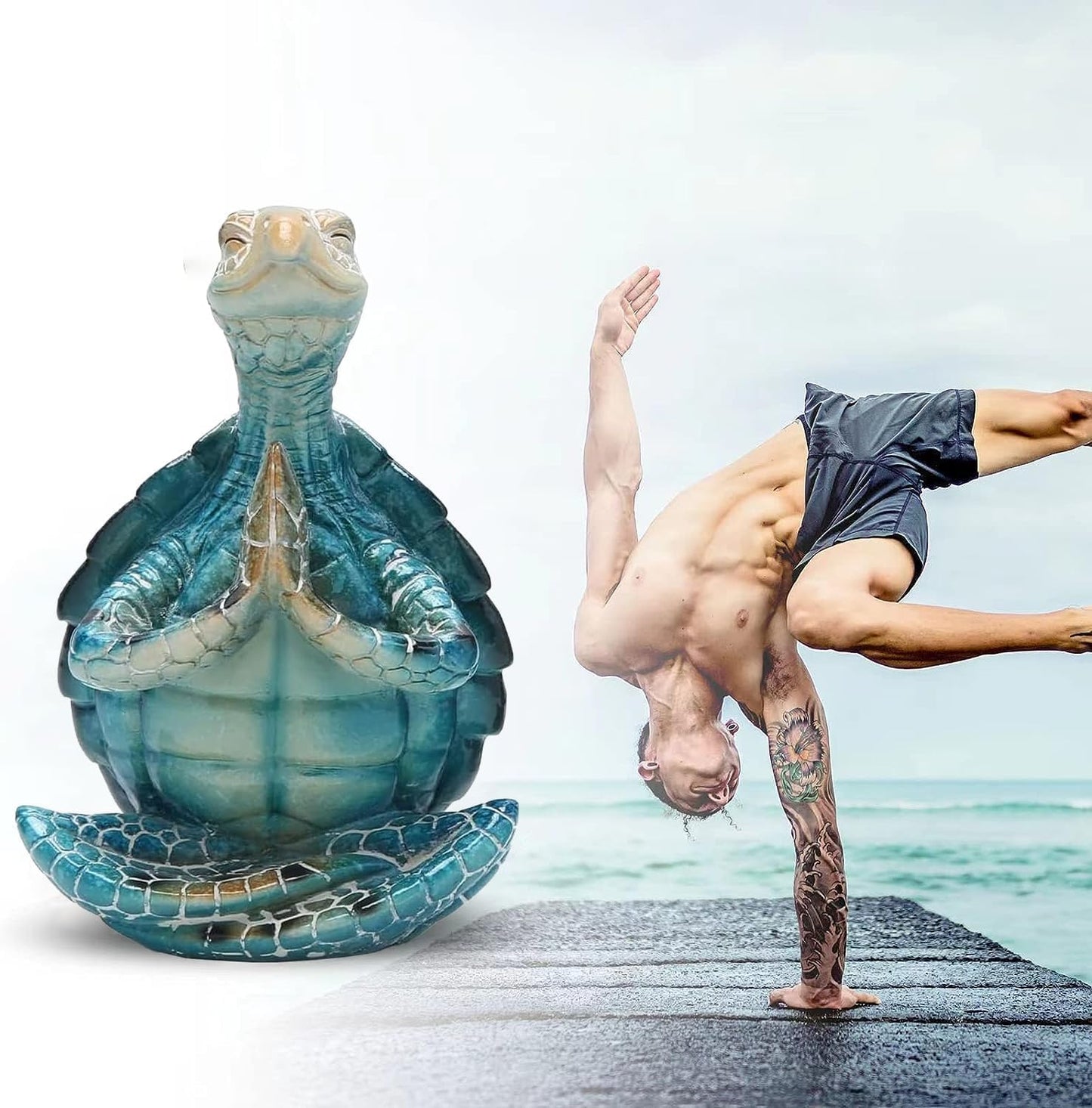 Sea Turtle Statue Meditation Yoga Decor