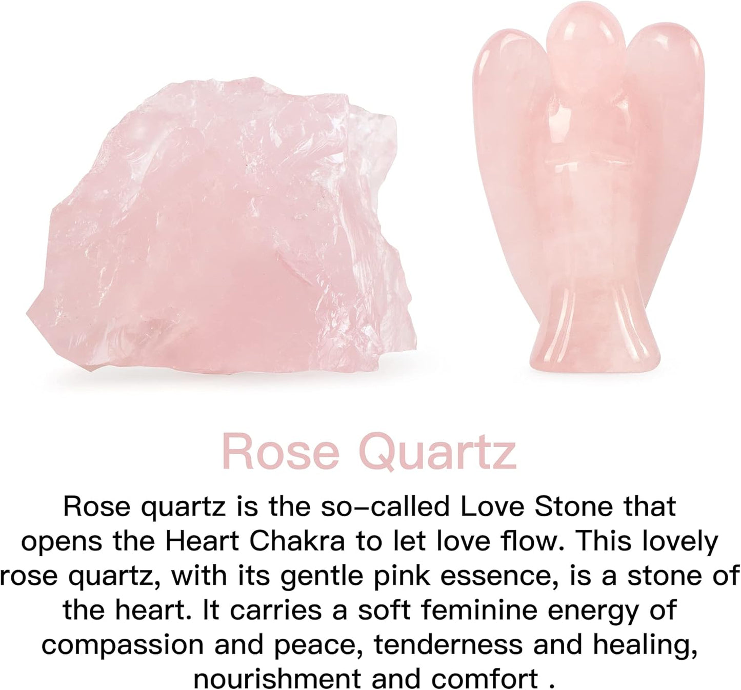 2.0" Rose Quartz Crystals Guardian Angel