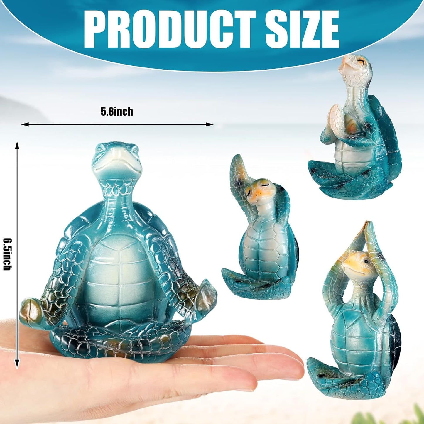 4 Pcs Sea Turtle Meditation Yoga Decor