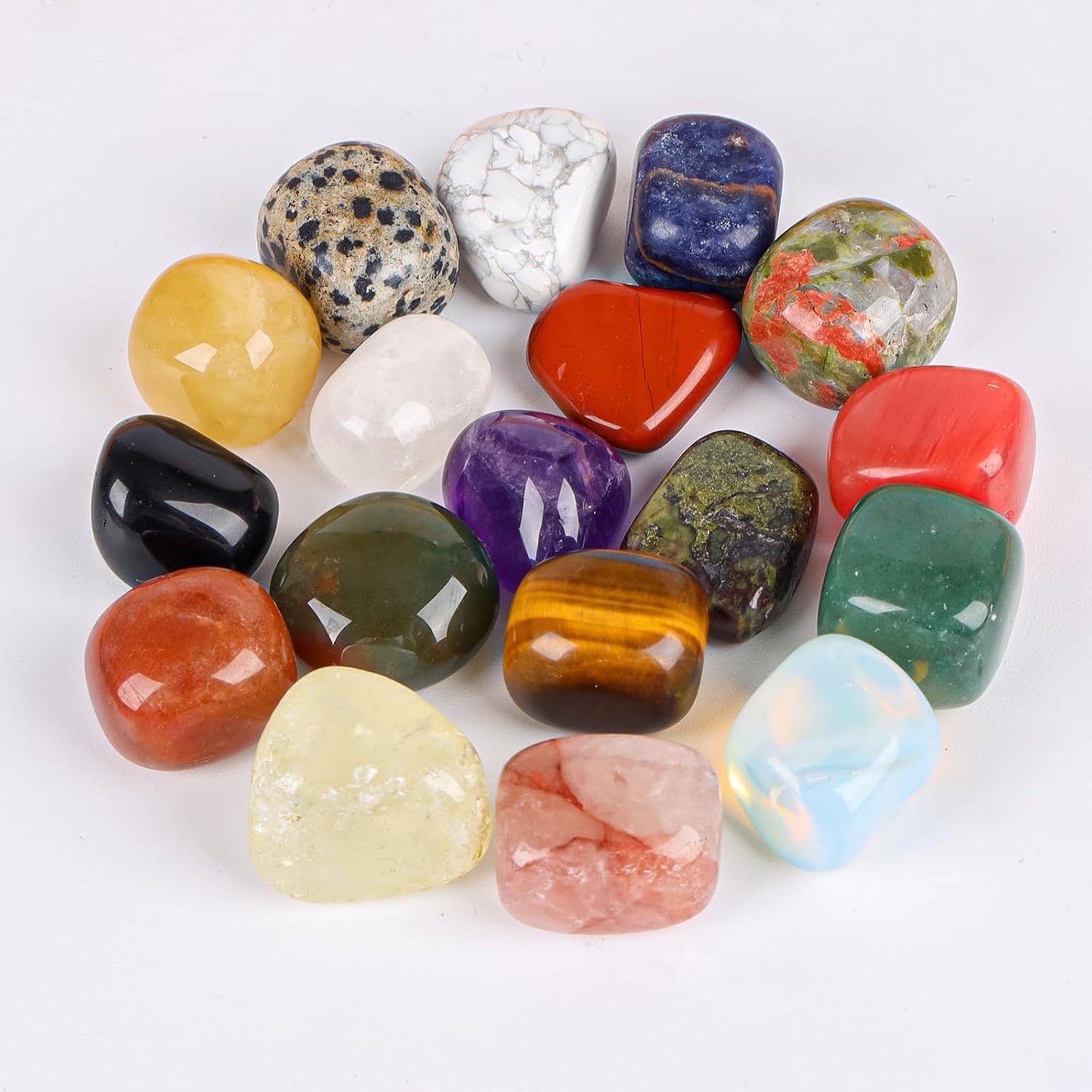 19pcs Polished Stone Set Tumbled Stones