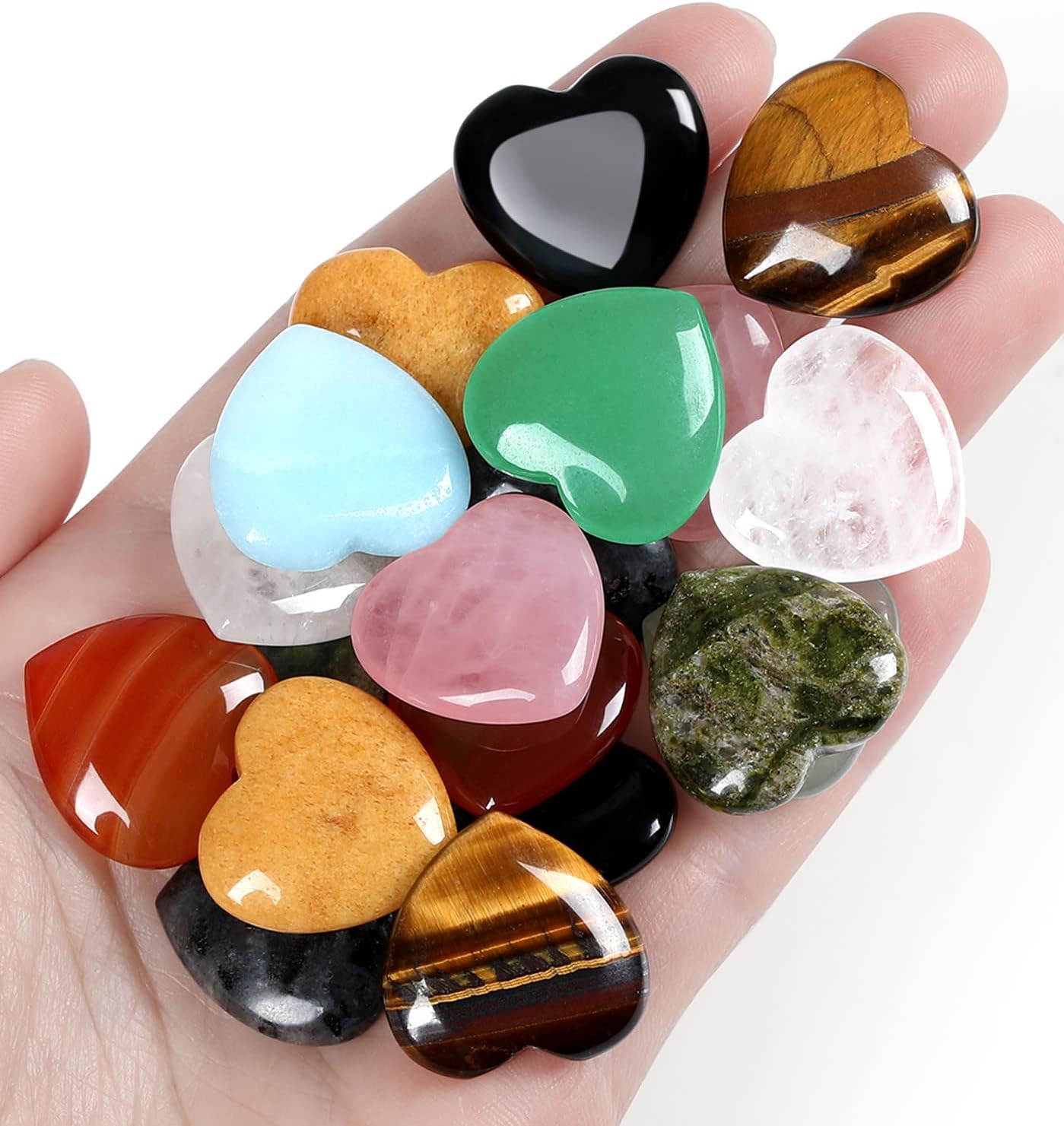 10PCS Crystals Heart Healing Stones