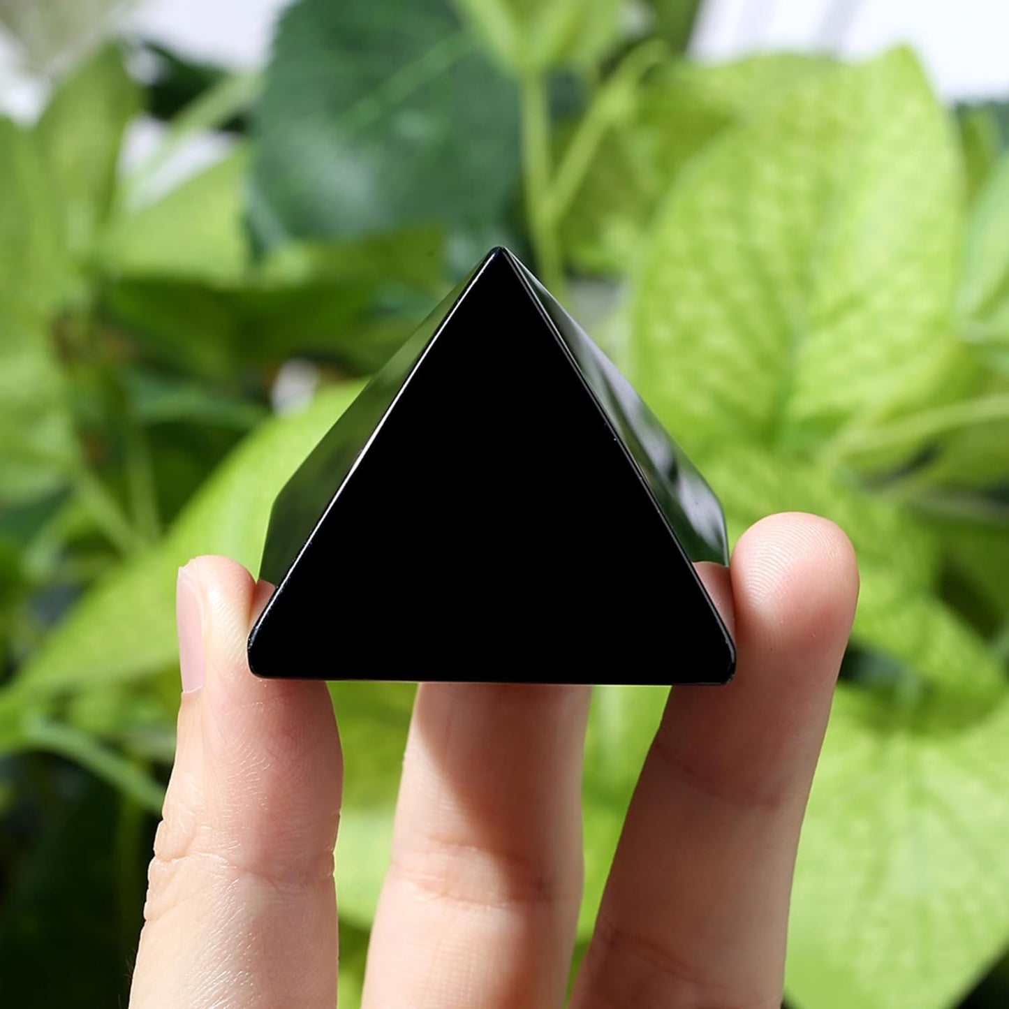 Obsidian Crystal Pyramid 1.5" Black Crystals