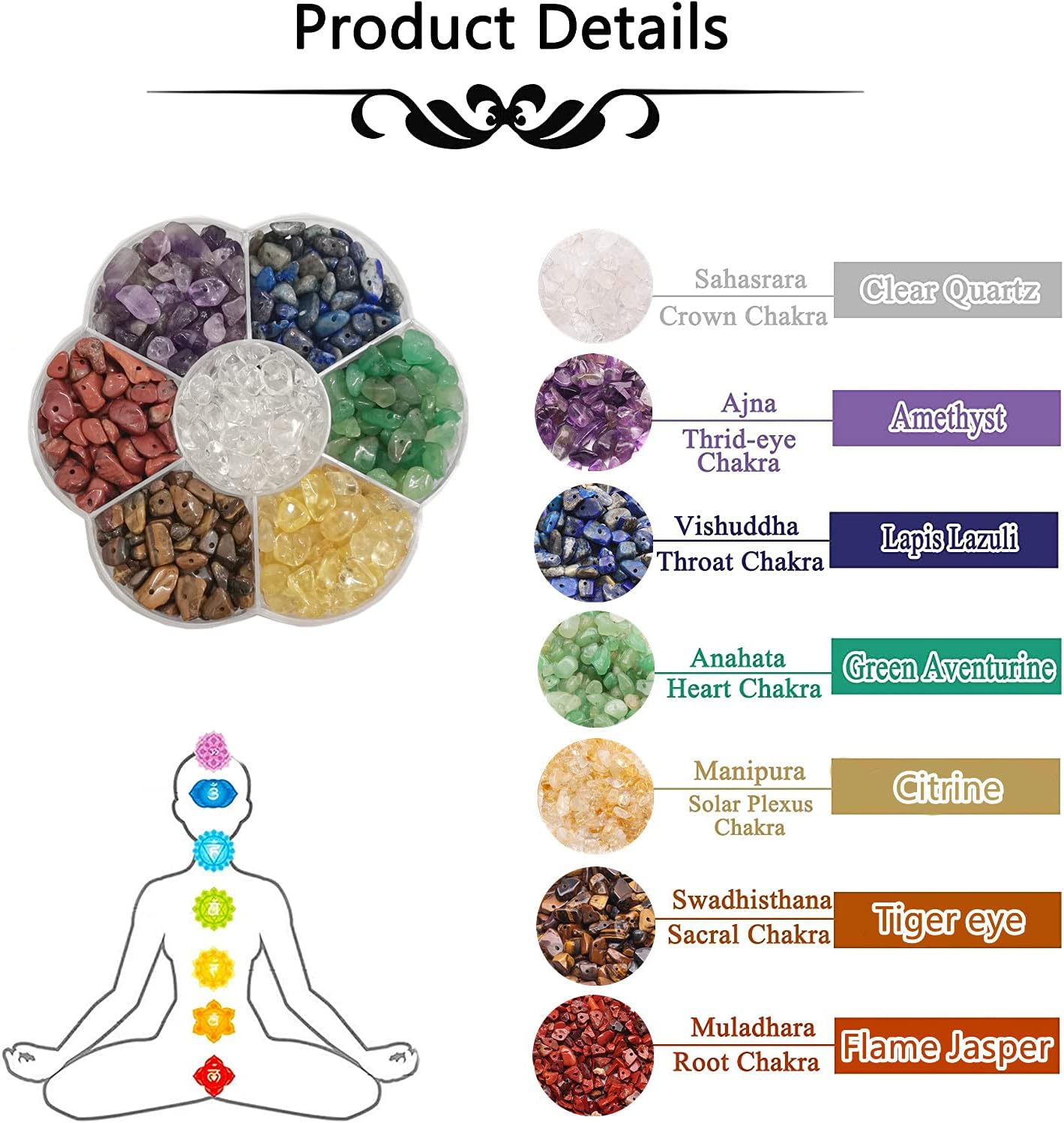 7 Chakra Natural Chip Stone