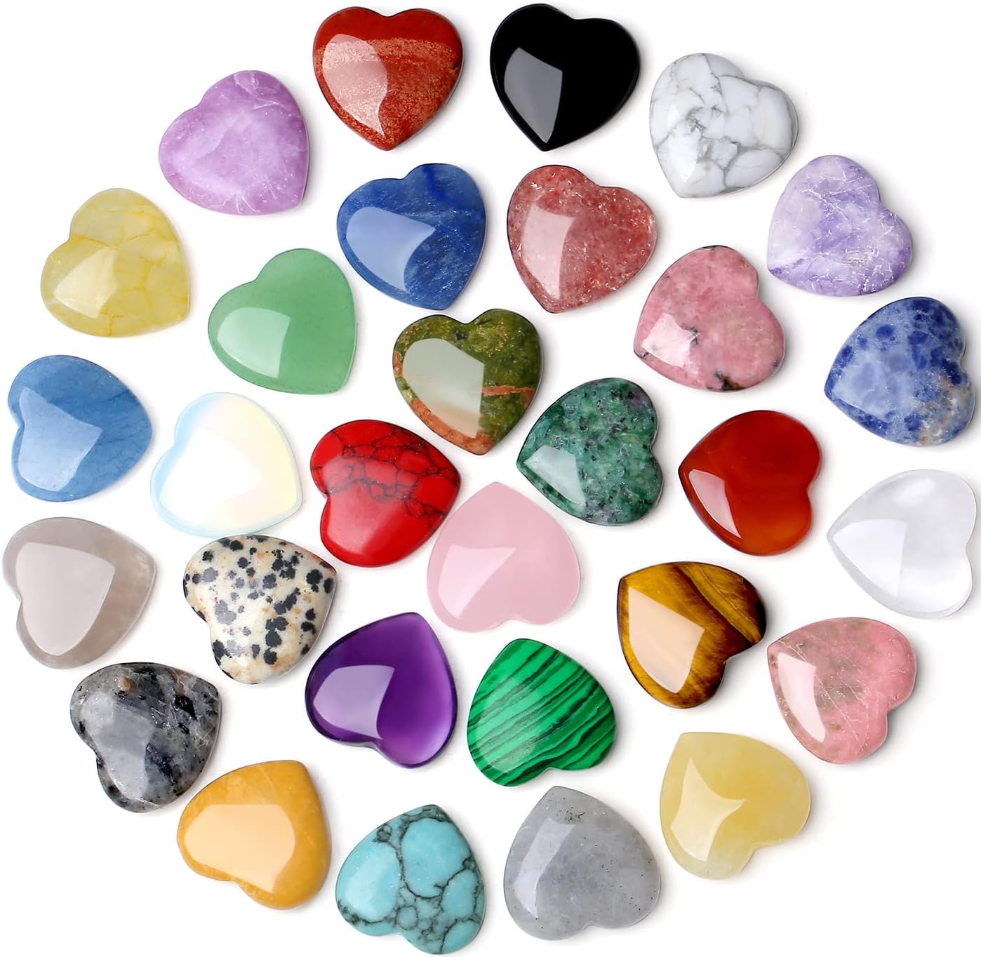 10PCS Crystals Heart Healing Stones