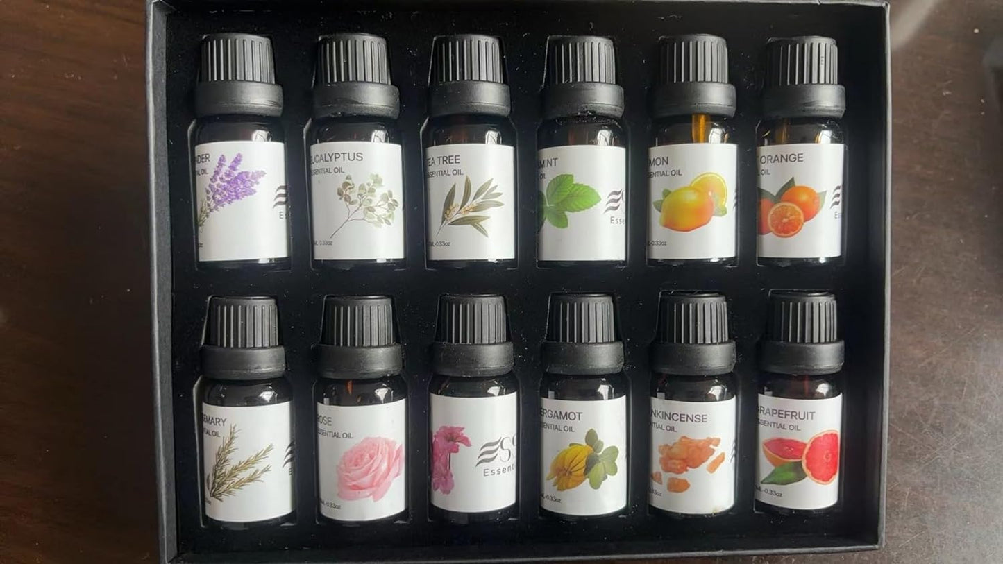 100% Pure Aromatherapy Oils Gift Set-12Pack, 10ML