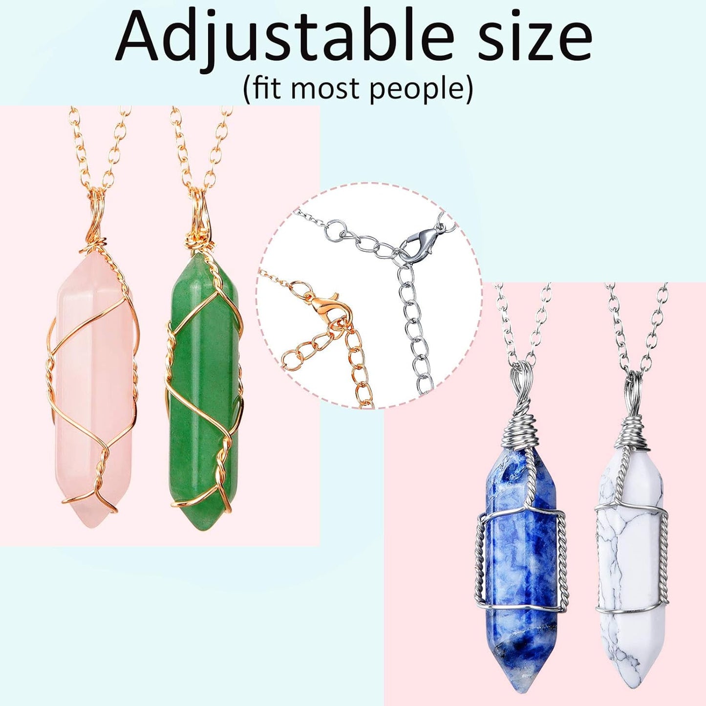 10 Pieces Crystal Pendant Necklace