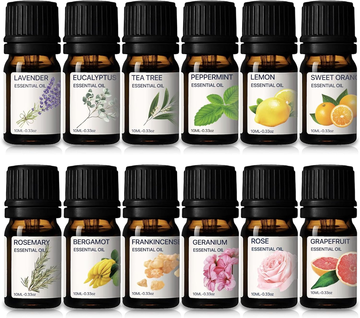 100% Pure Aromatherapy Oils Gift Set-12Pack, 10ML