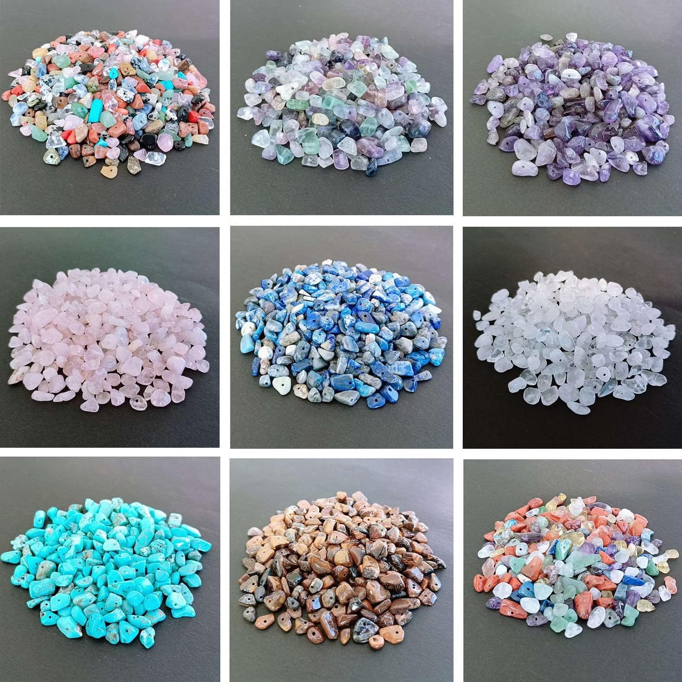 7 Chakra 400pcs Natural Chip Stone Beads 5-8mm