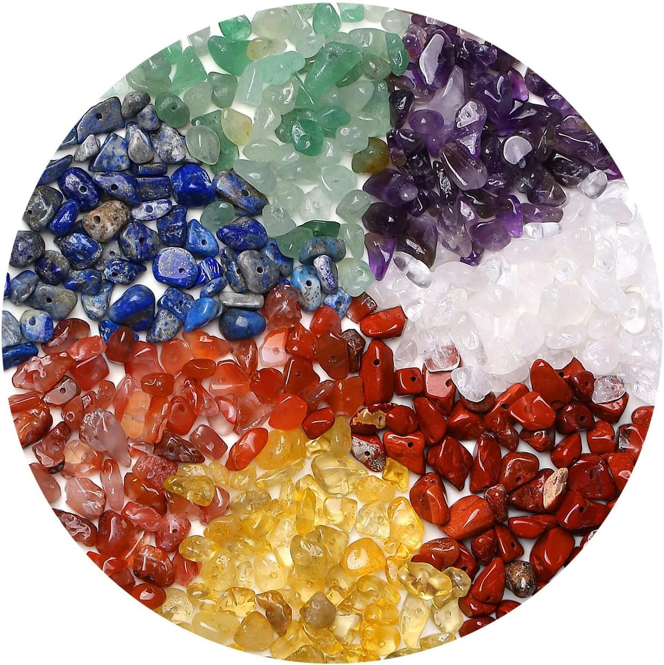 7 Chakra 400pcs Natural Chip Stone Beads 5-8mm