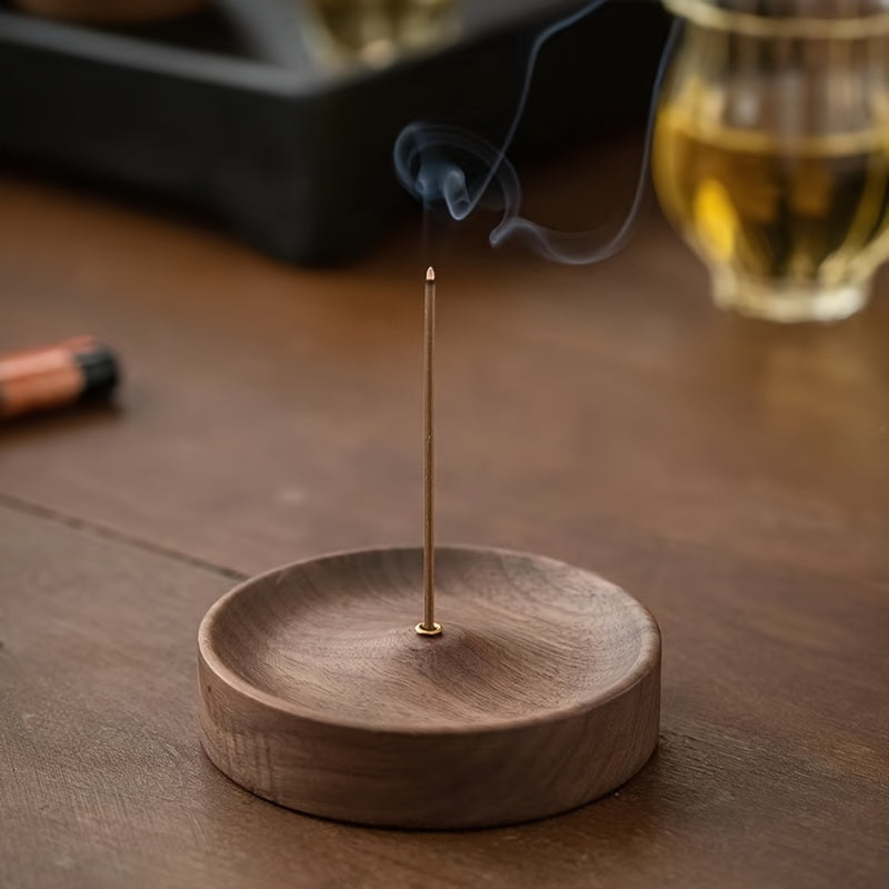 Black Walnut Incense Holder - Wood & Brass