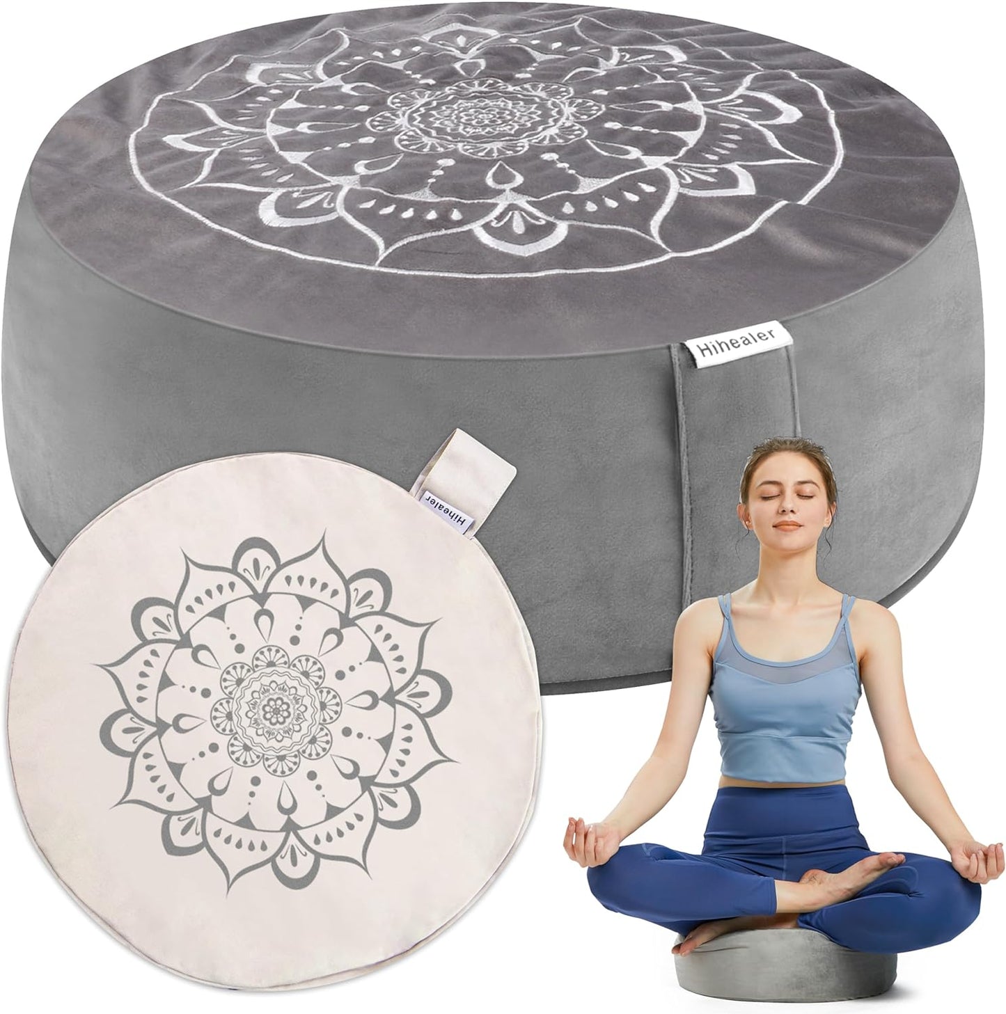 Meditation Cushion - Comfortable Floor Pillow -Large for Adults