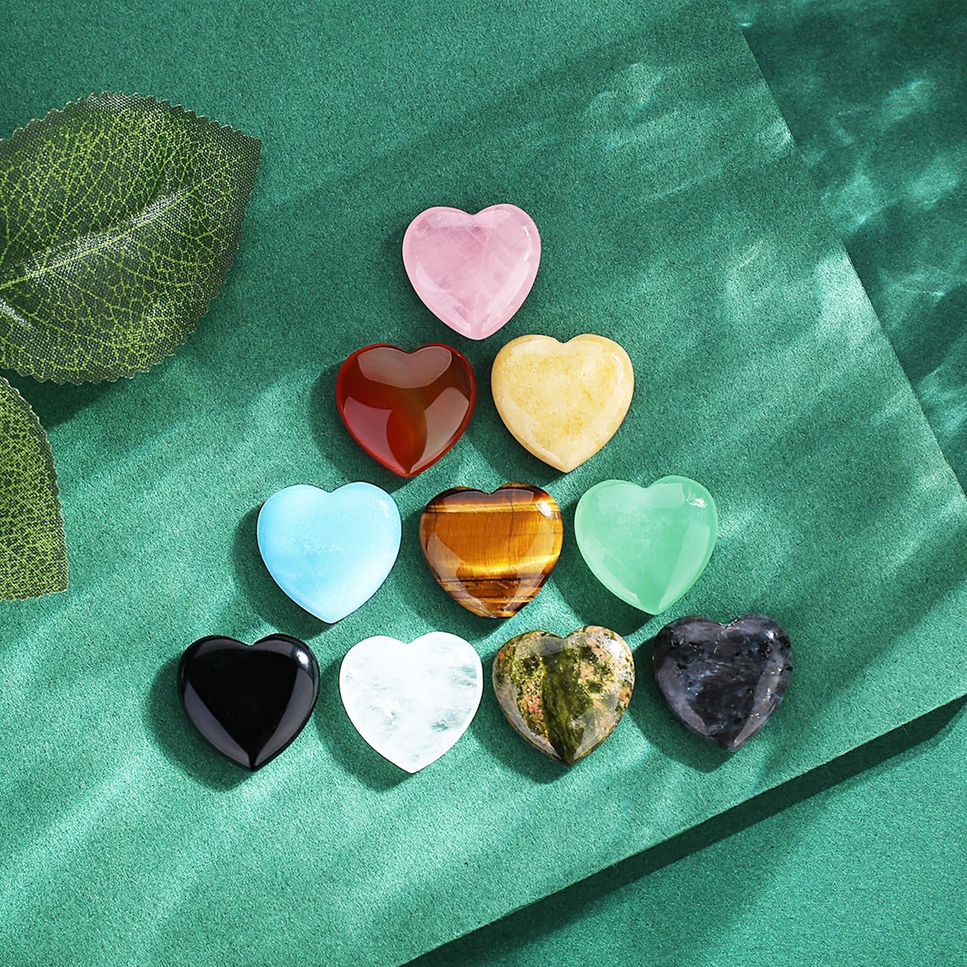 10PCS Crystals Heart Healing Stones